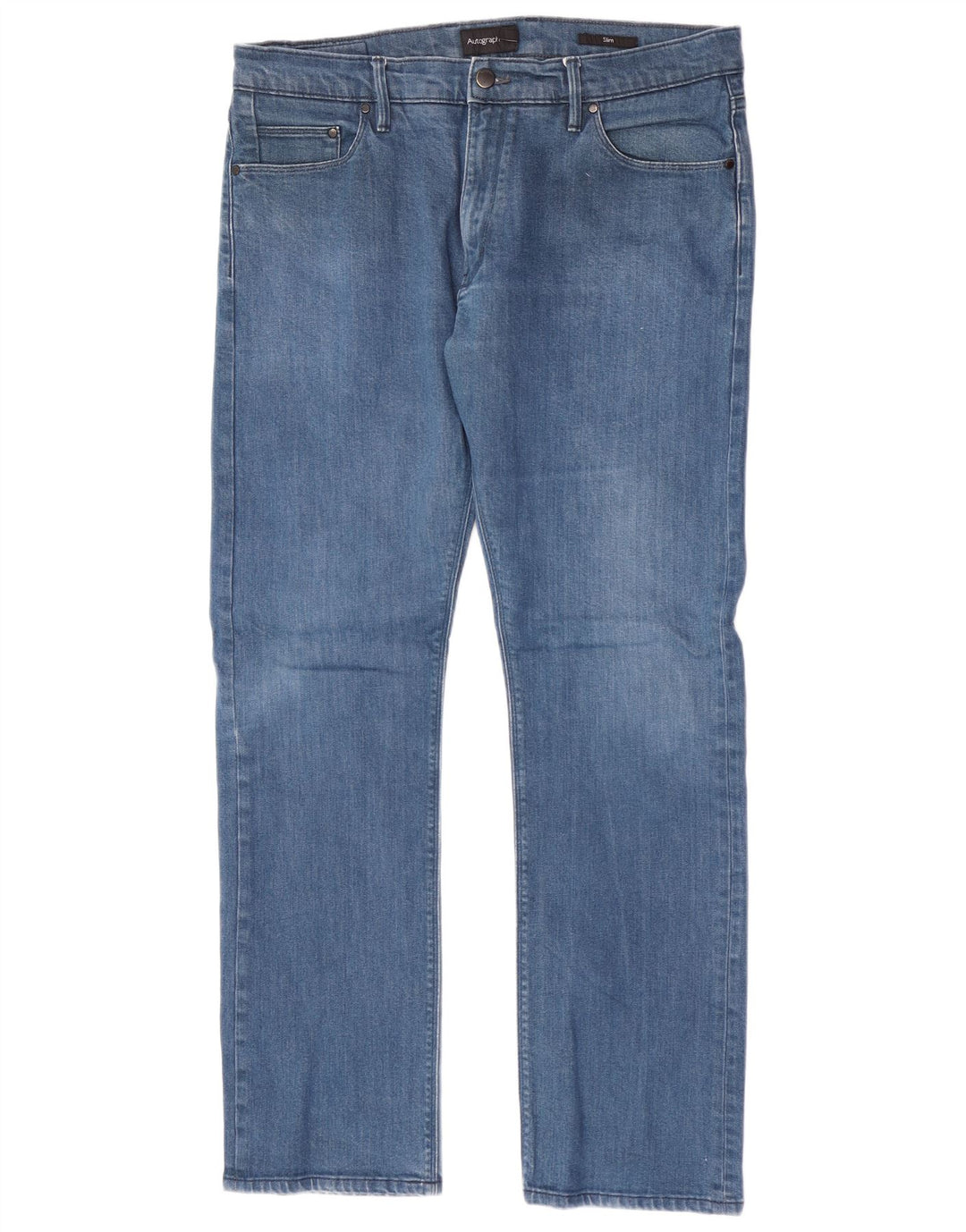 Marks & Spencer Jean Slim Autograph Homme W36 L30 Bleu Coton