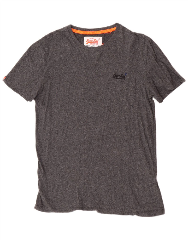 Superdry Homme T-Shirt Top Large Gris Moucheté Coton