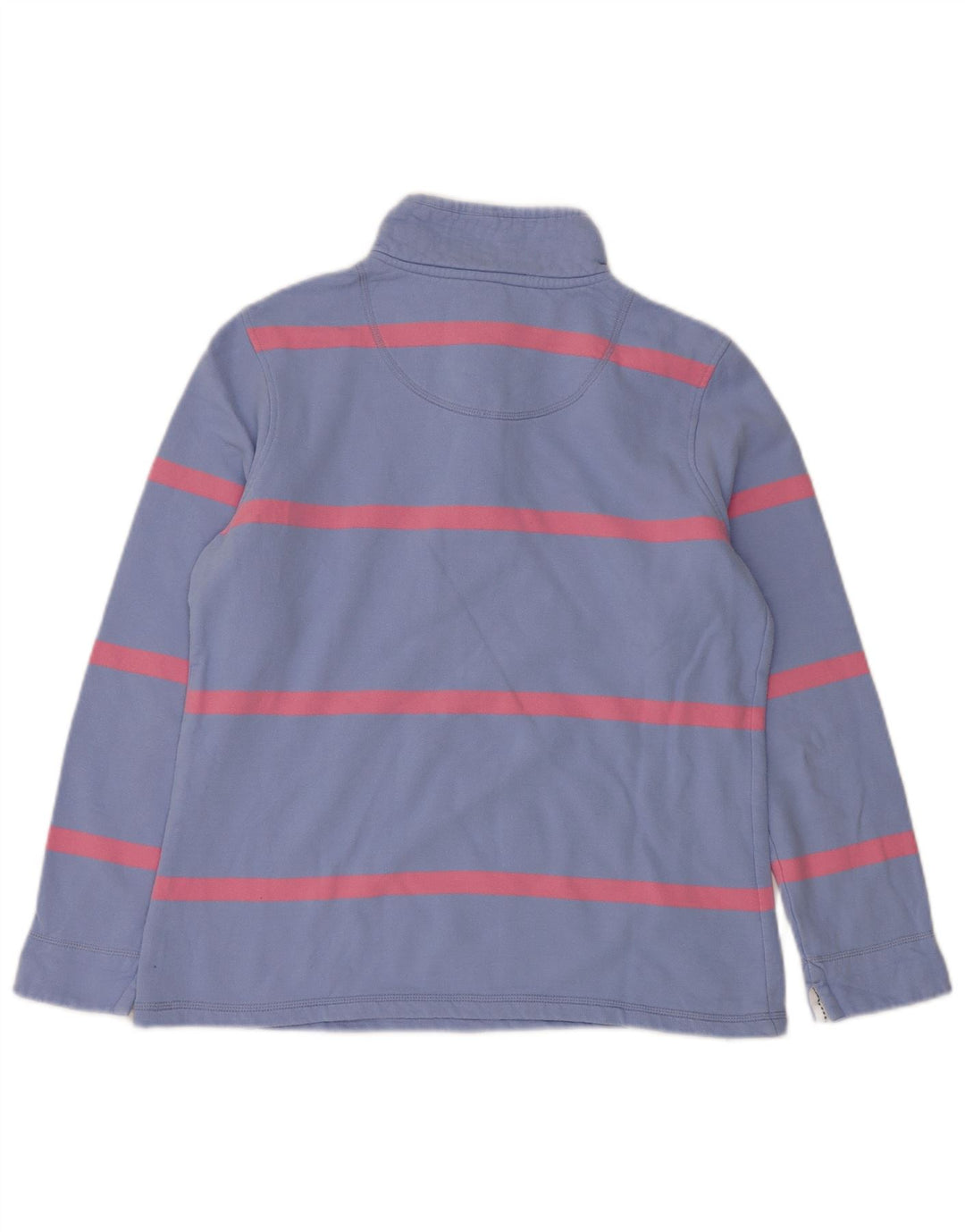 Crew Clothing Sweat-shirt à col zippé pour femme UK 12 Bleu moyen rayé