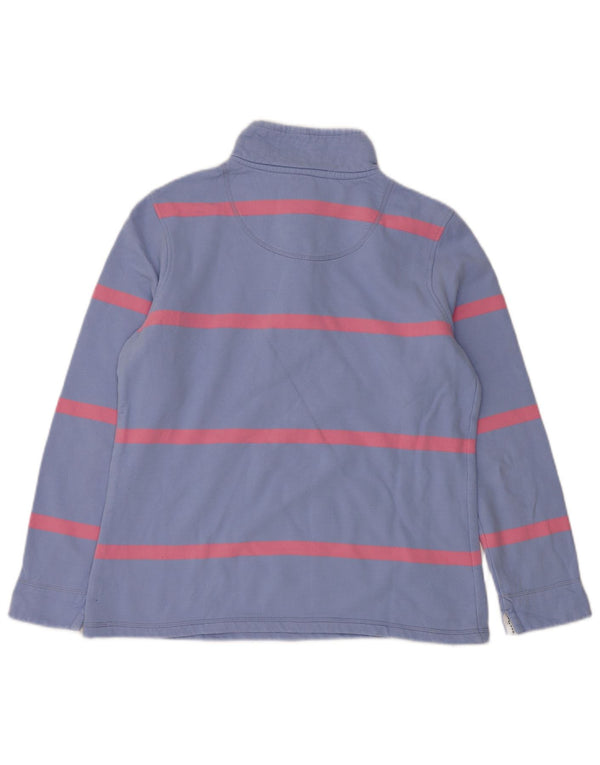 Crew Clothing Sweat-shirt à col zippé pour femme UK 12 Bleu moyen rayé