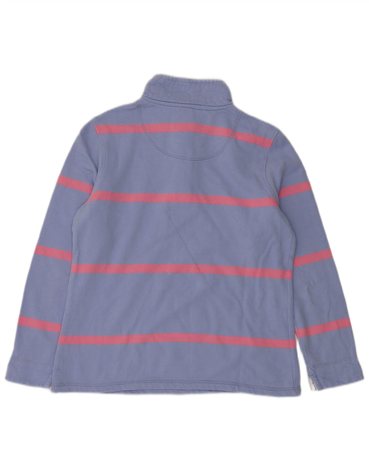 Crew Clothing Sweat-shirt à col zippé pour femme UK 12 Bleu moyen rayé