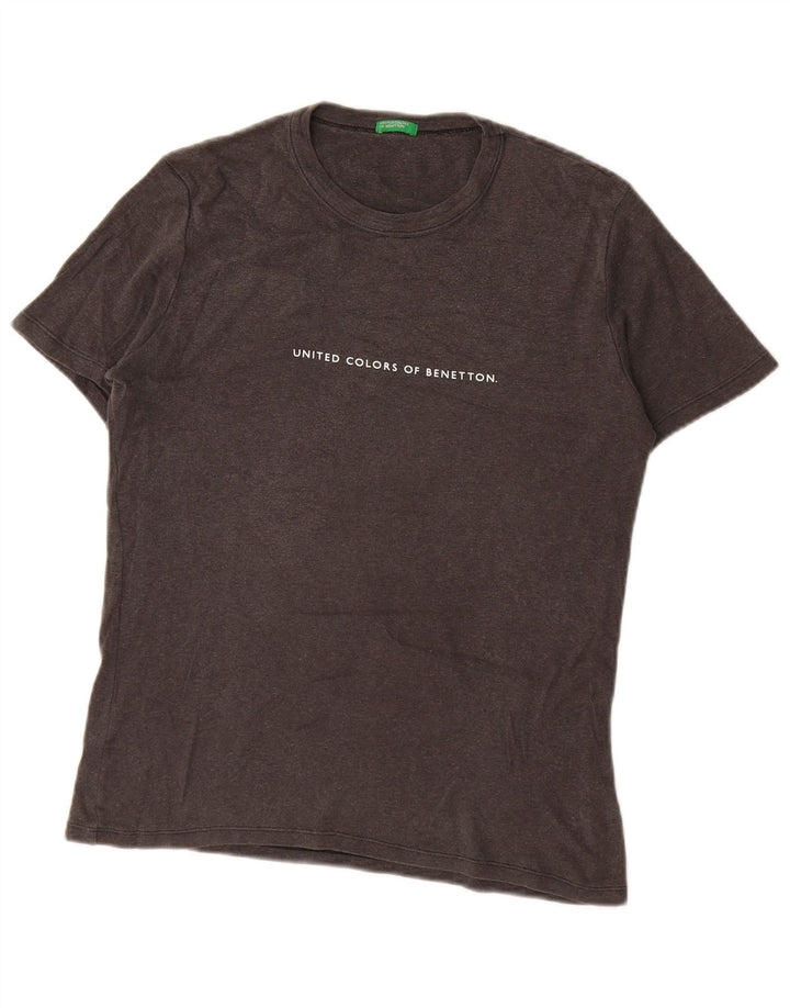 Benetton T-shirt graphique pour femme UK 16 Large Gris