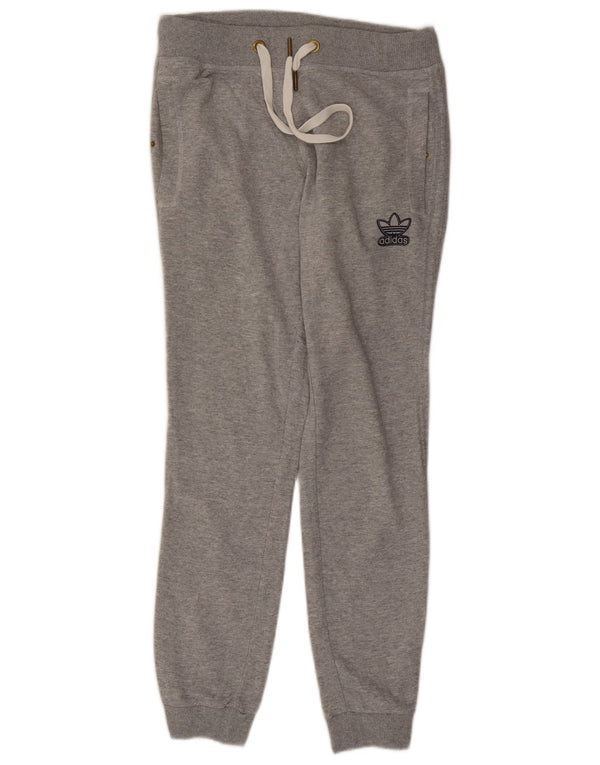 ADIDAS Womens Tracksuit Trousers Joggers UK 14 Medium  Grey Flecked Cotton