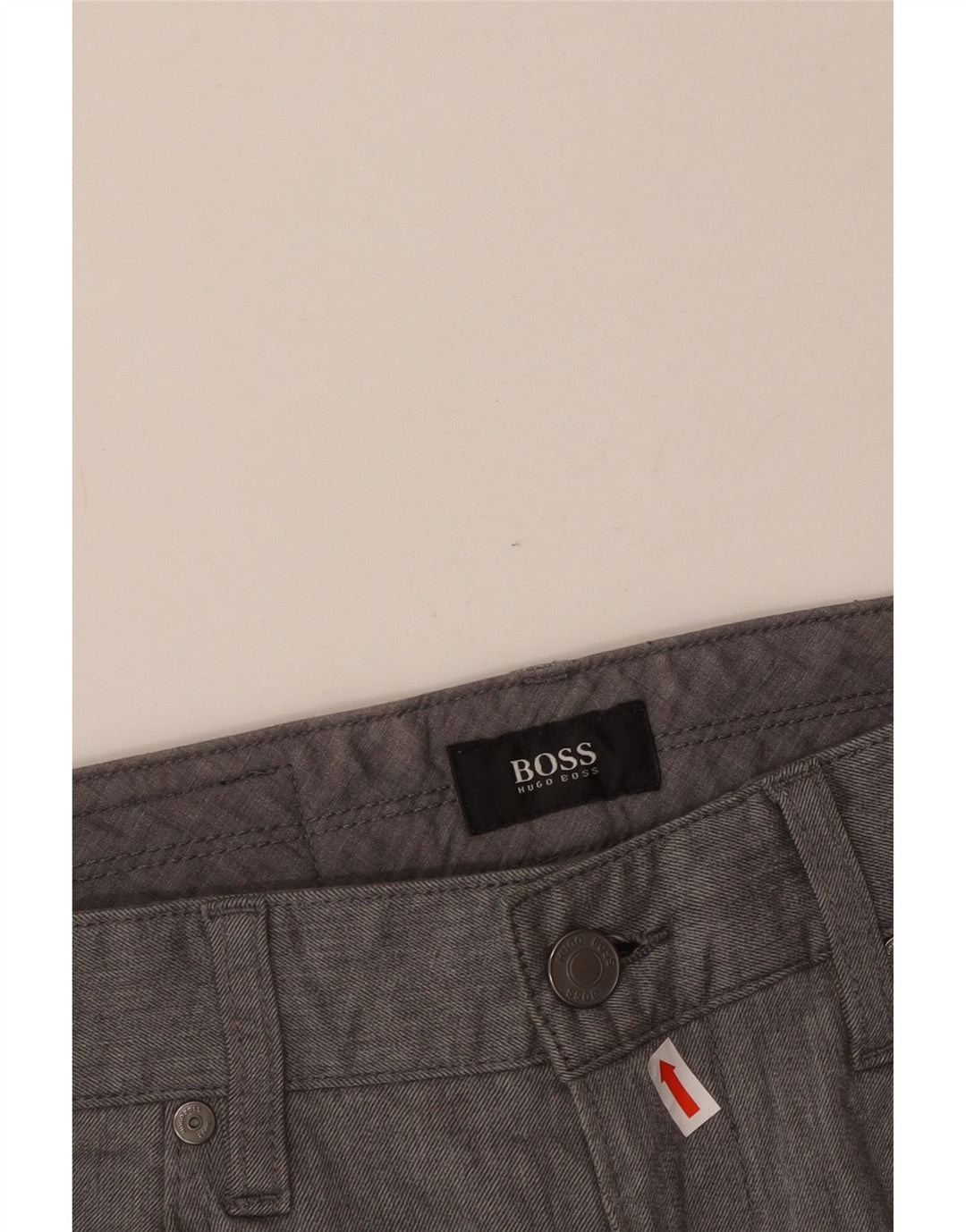 HUGO BOSS Pantalon décontracté droit W30 L28 Homme Gris Coton