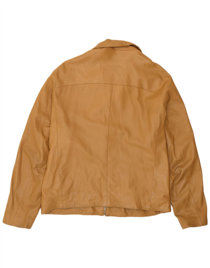 veste en cuir homme vintage UK 46 3XL Cuir Beige
