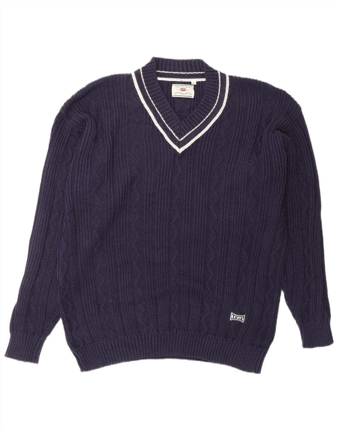 LEVI'S Pull Col V Homme XL Bleu Marine