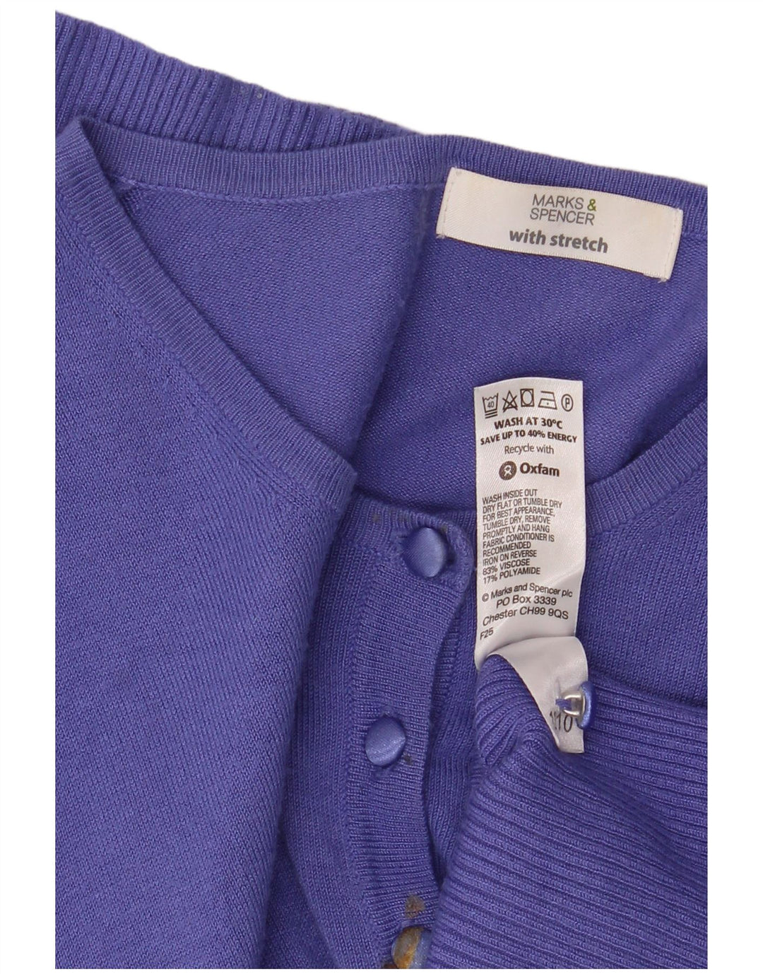 Marks & Spencer Pull cardigan court pour femme UK 14 Viscose violet moyen