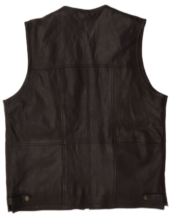 Gilet en cuir homme vintage UK 42 XL Cuir noir