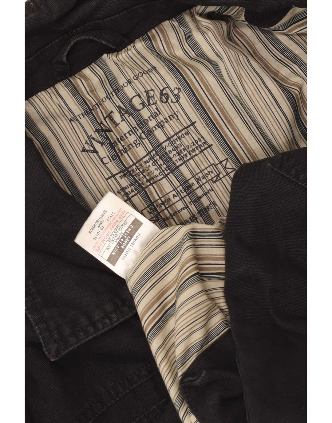 Dunnes Stores Veste utilitaire pour homme UK 40 Large Noir Coton