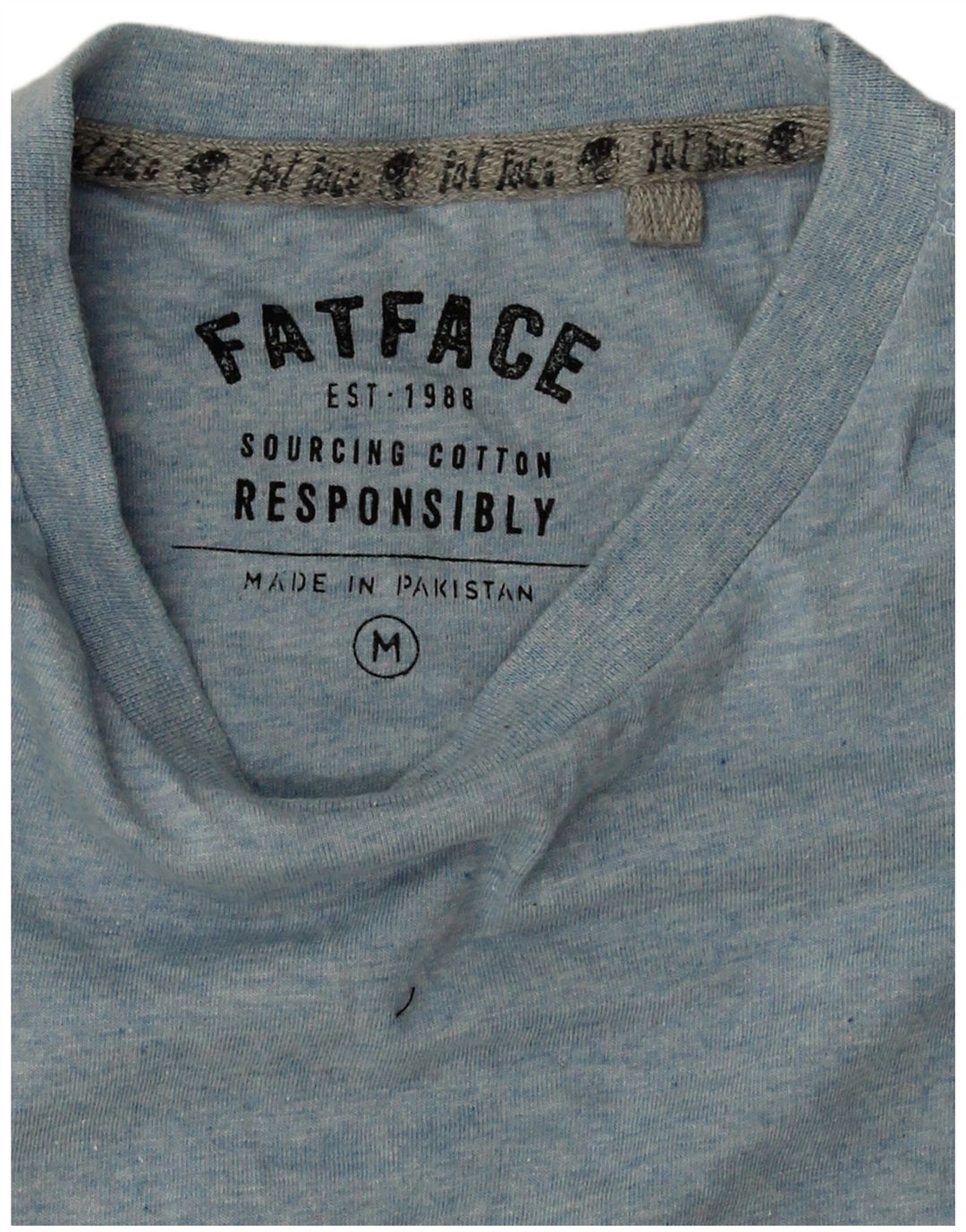 Fat Face T-Shirt Homme Bleu Moyen Coton