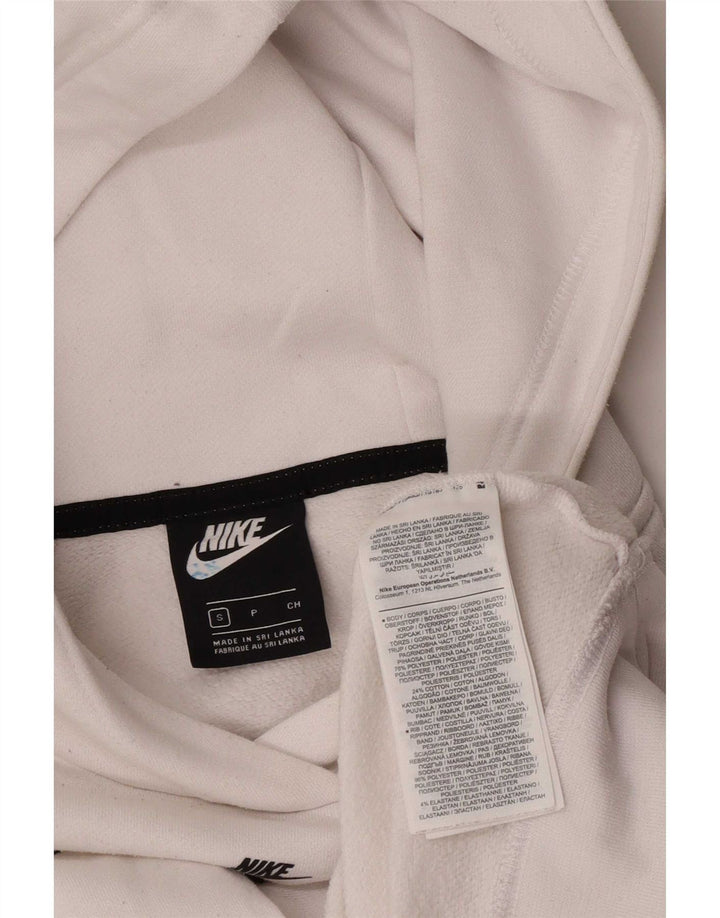 Nike Pull à capuche surdimensionné graphique pour femme UK 10 Petit Polyester Blanc