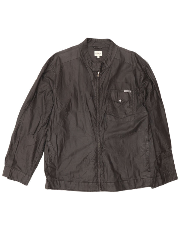 Calvin Klein Jeans Veste Bomber Homme UK 44 2XL Gris Coton