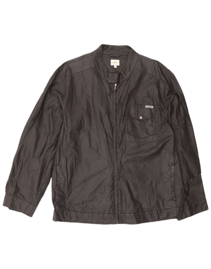 Calvin Klein Jeans Veste Bomber Homme UK 44 2XL Gris Coton