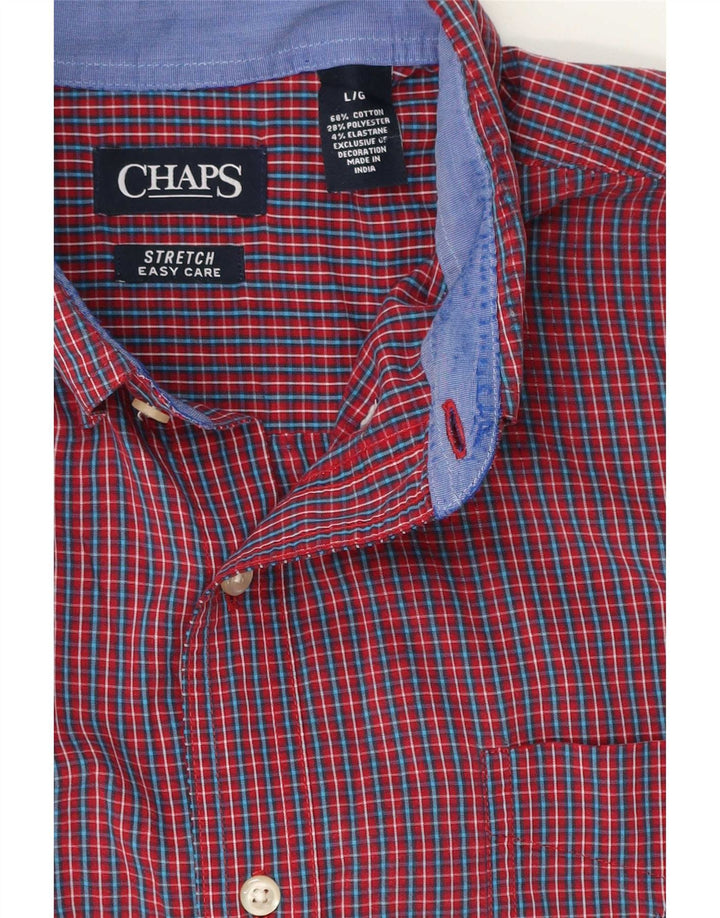 Chaps Chemise Homme Grand Rouge Vichy Coton