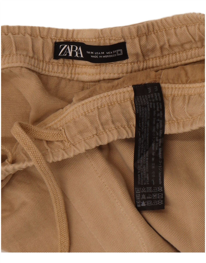 Zara Pantalon Cargo Droit Homme Moyen W31 L30 Beige Coton