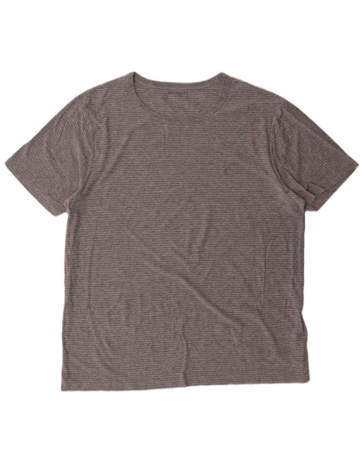ALL SAINTS T-Shirt Homme 2XL Gris Rayé Coton