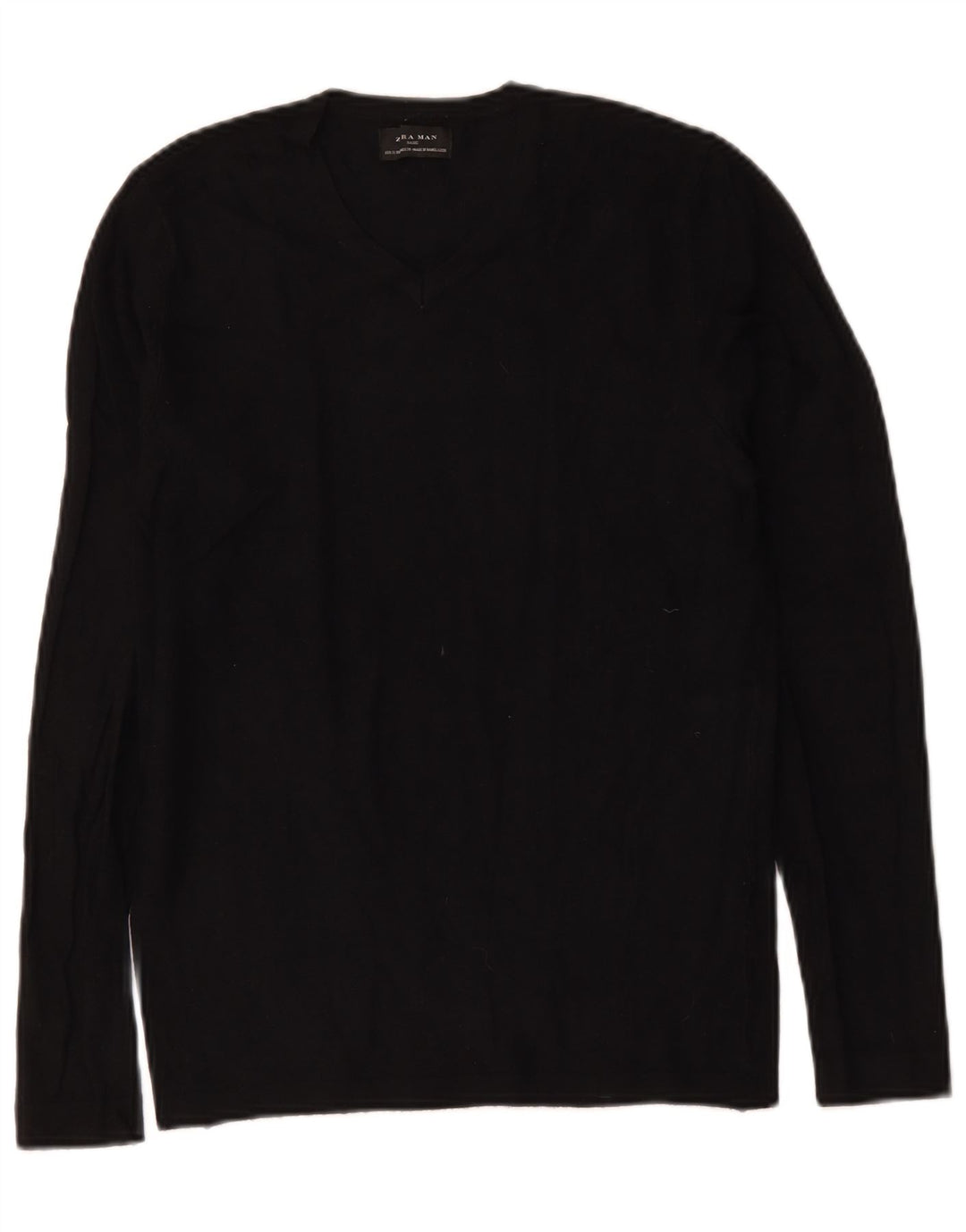 Zara Pull à col en V pour homme Petit Noir