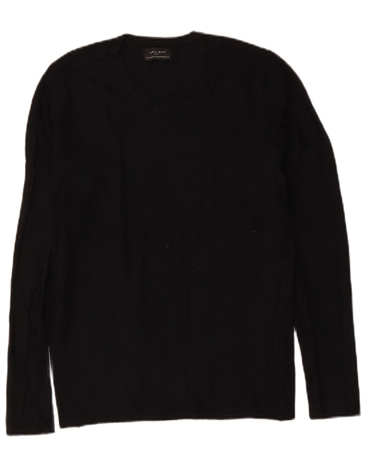Zara Pull à col en V pour homme Petit Noir