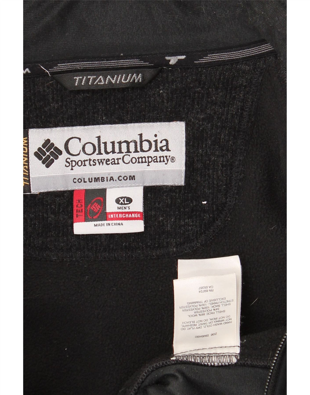 COLUMBIA Hommes Titanium Survêtement Top Veste XL Bleu Marine Colorblock Laine