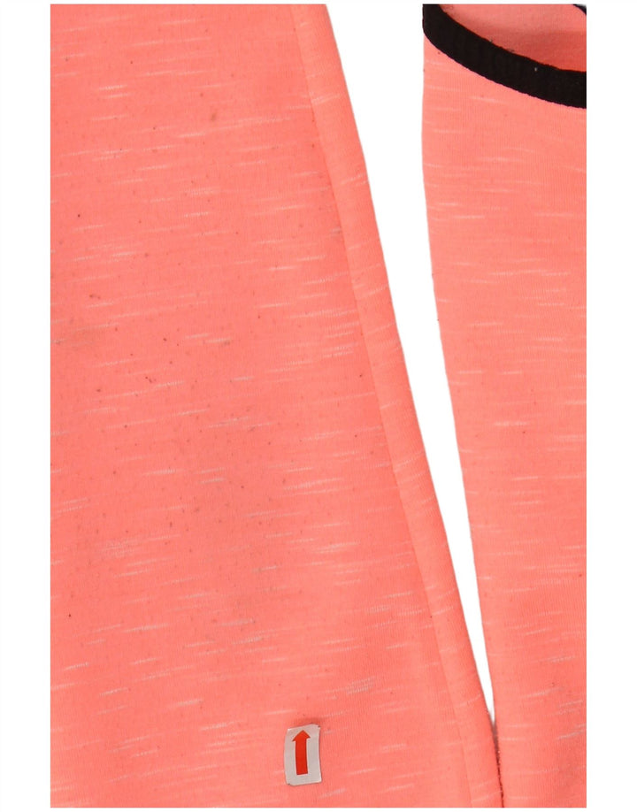 SUPERDRY Pull à capuche zippé graphique pour femme UK 8 Small Orange moucheté