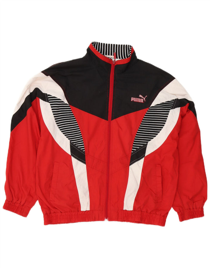 Puma Veste de Survêtement Homme Rouge Moyen Polyester Colorblock