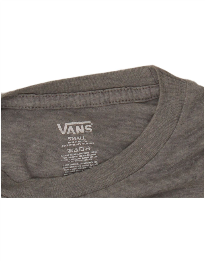 VANS Haut graphique à manches longues pour femme UK 10 Petit coton gris