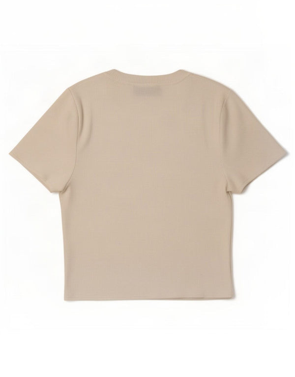 Zara Womens Crop T-Shirt Top UK 8 Petit Viscose Blanc