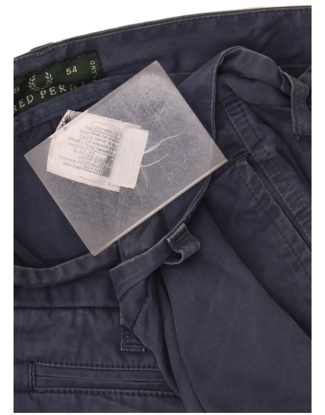 FRED PERRY Short Chino Homme IT 54 2XL W38 Bleu Marine Coton