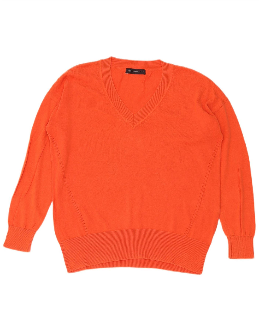 Marks & Spencer Pull col en V pour femme UK 14 Rouge moyen