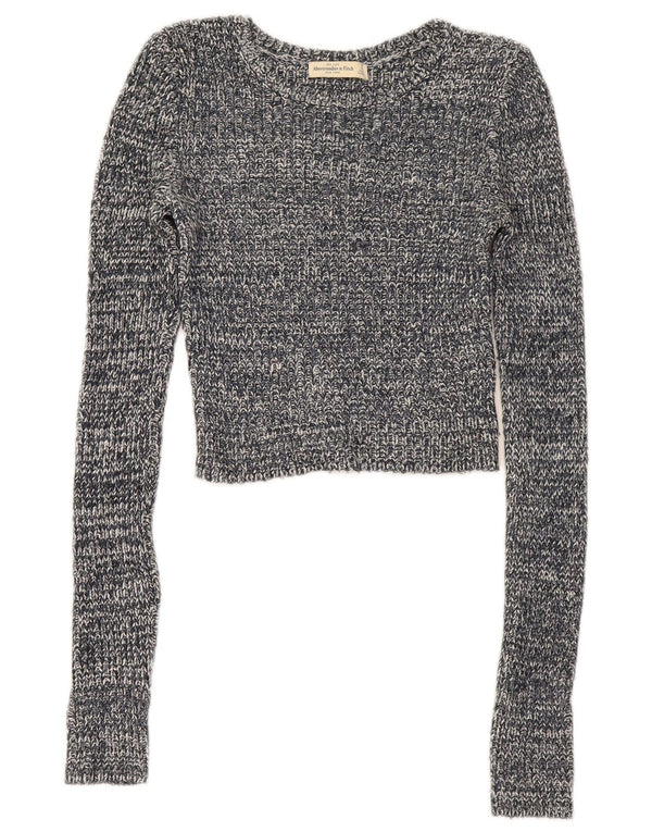 Abercrombie & Fitch Pull col bateau pour femme UK 10 Petit Gris