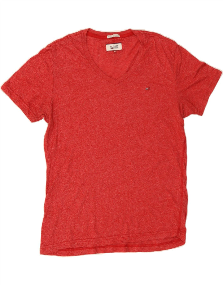 TOMMY HILFIGER Mens T-Shirt Top Medium Red Cotton Vintage Tommy Hilfiger and Second-Hand Tommy Hilfiger from Messina Hembry 
