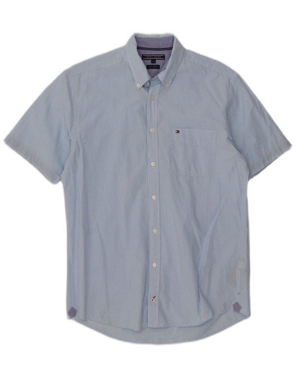 Tommy Hilfiger Chemise à Manches Courtes New York Fit Homme Bleu Moyen Vichy