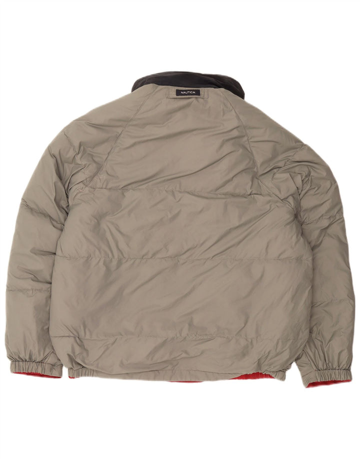 NAUTICA Veste réversible rembourrée à capuche pour homme UK 40 Large Rouge Colorblock