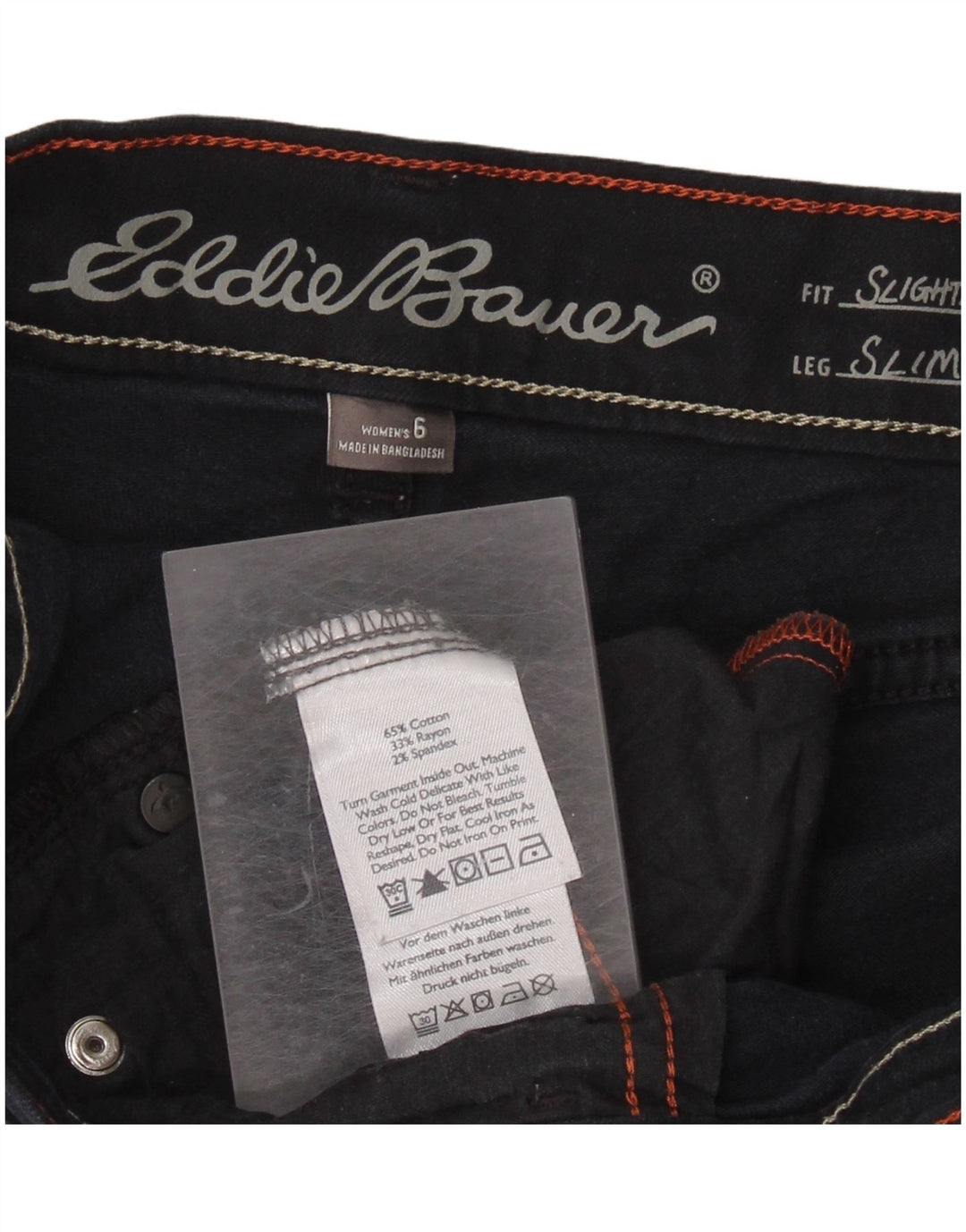 Eddie Bauer Jean slim pour femme US 6 Medium W30 L29 Bleu marine Coton