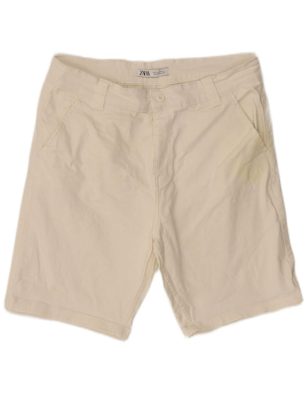 Zara Short Chino Homme EU 42 Large W32 Coton Blanc