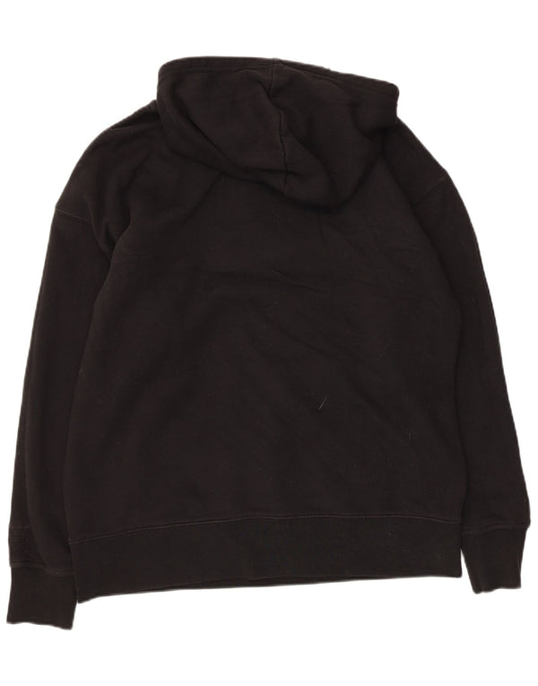 Adidas Pull à capuche surdimensionné avec col zippé pour femme UK 4 XS Noir Coton