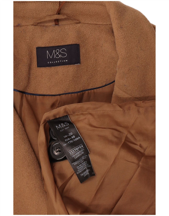 Marks & Spencer Manteau pour femme UK 20 2XL Laine marron