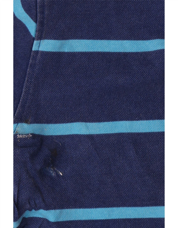 Crew Clothing Sweat-shirt à col zippé pour homme Rayé bleu marine moyen