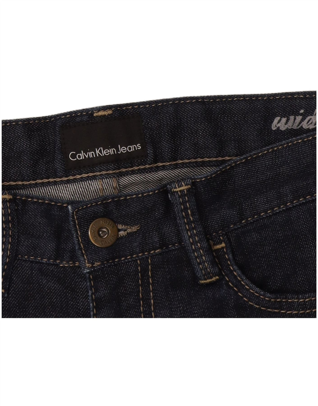 Calvin Klein Short en jean à jambe large pour femme W28 Bleu marine moyen