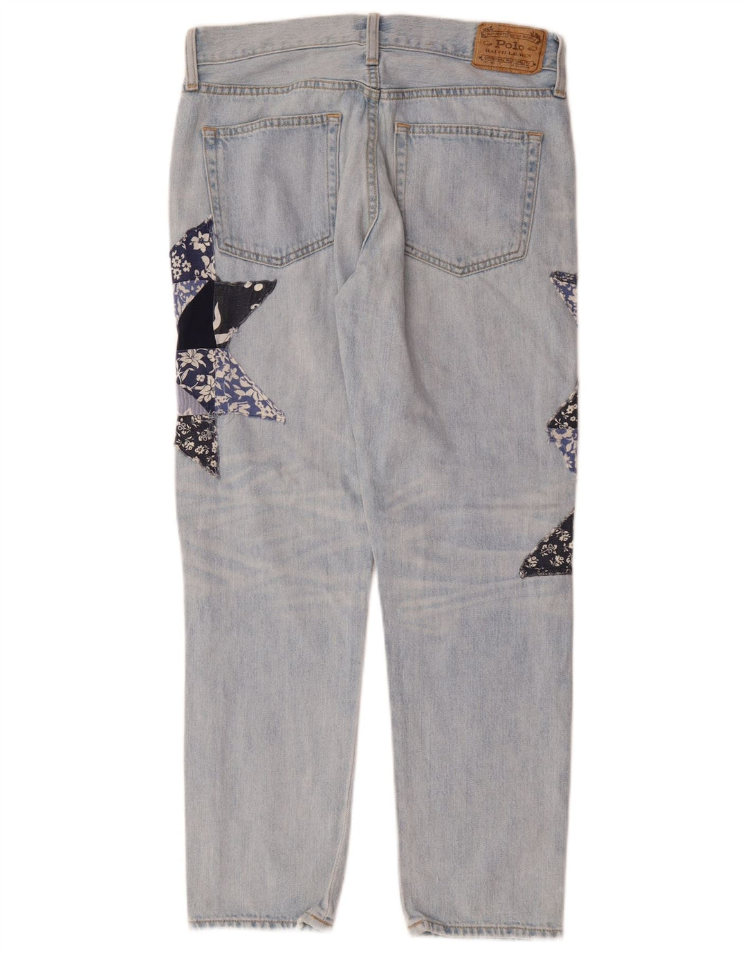 POLO RALPH LAUREN Jean droit femme W26 L26 bleu patchwork coton