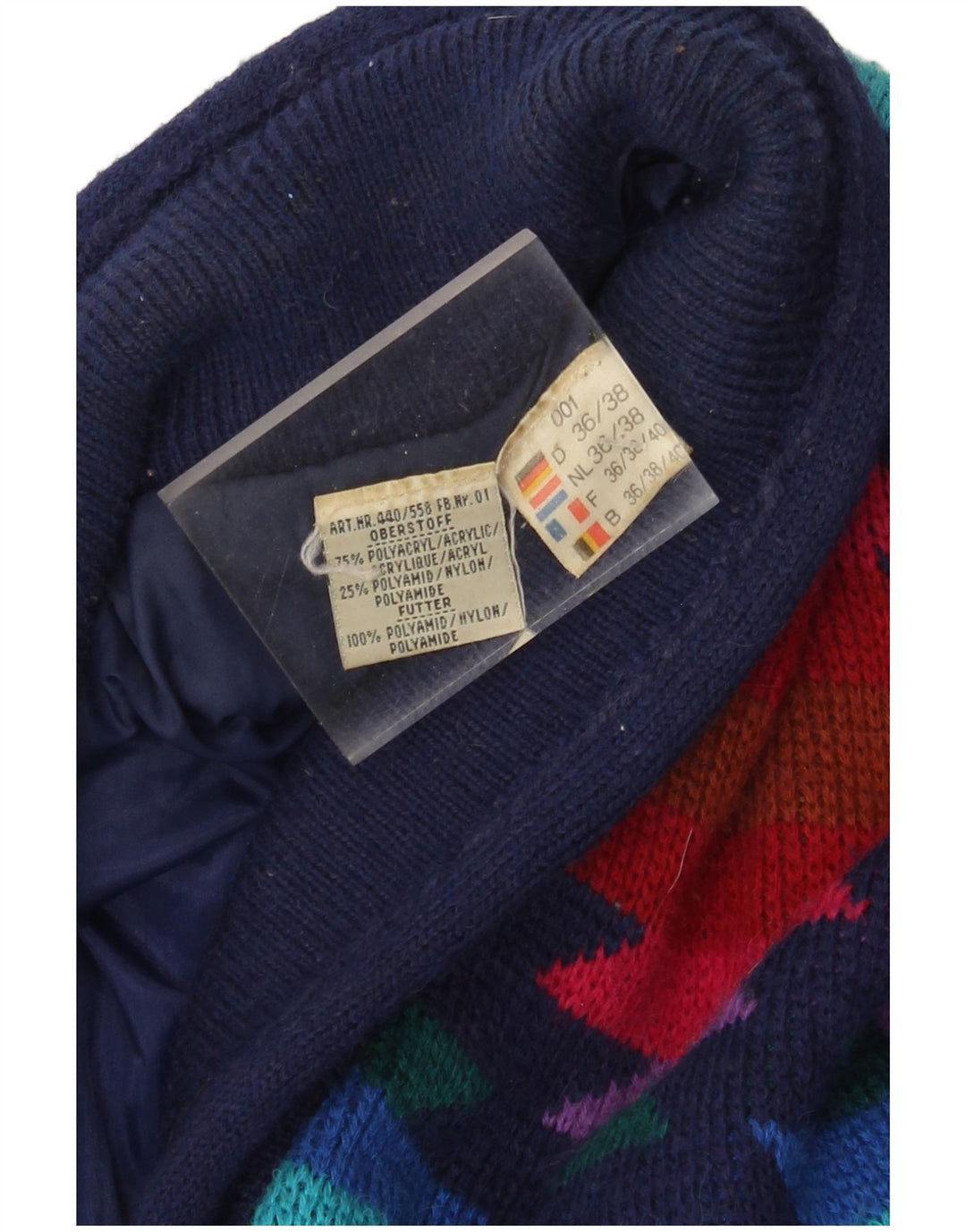 vintage Femme Tricot Coupe-Vent Manteau EU 36/38 Petit Aztèque Multicolore