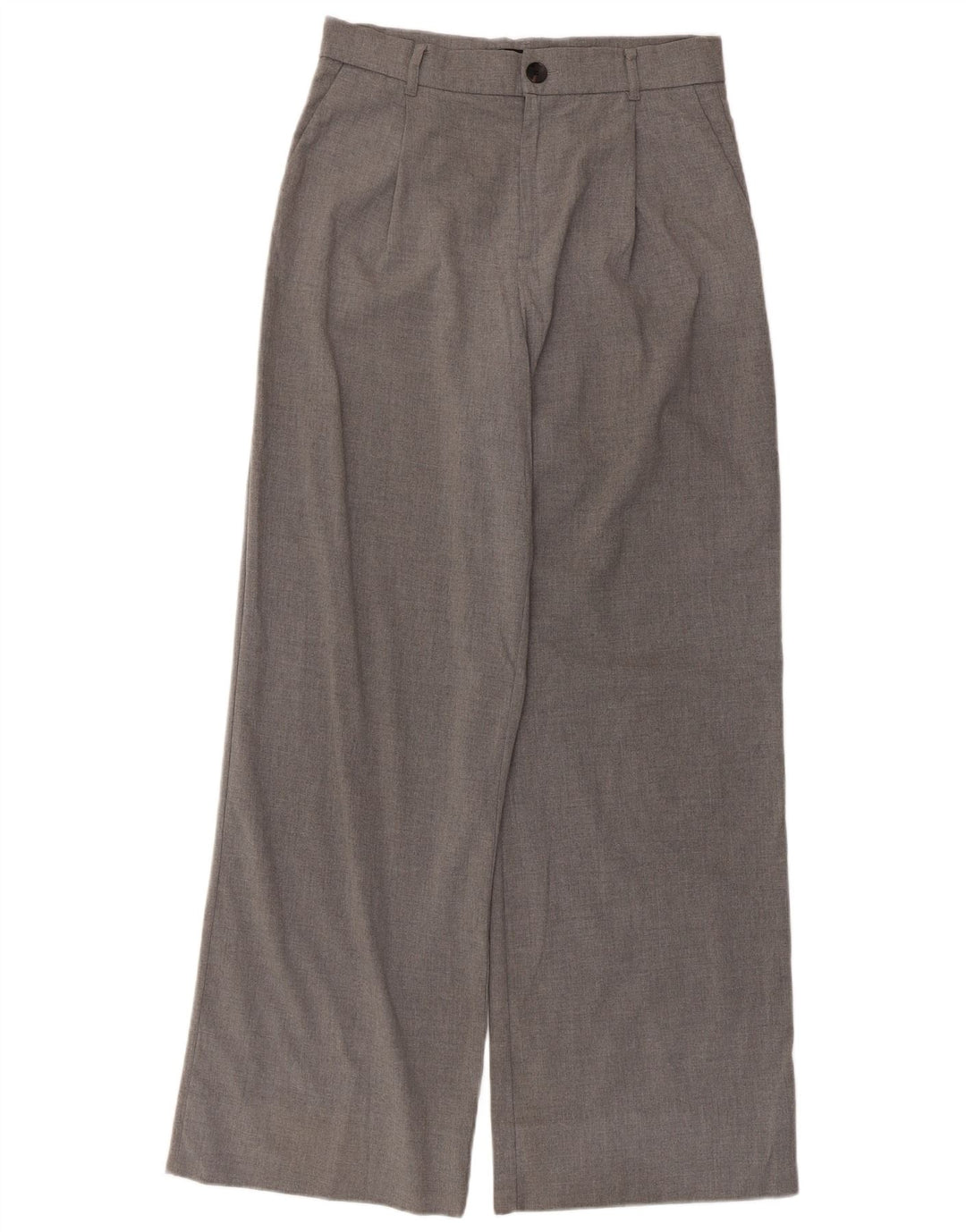 Zara Pantalon Chino Large Femme Moyen W30 L30 Gris