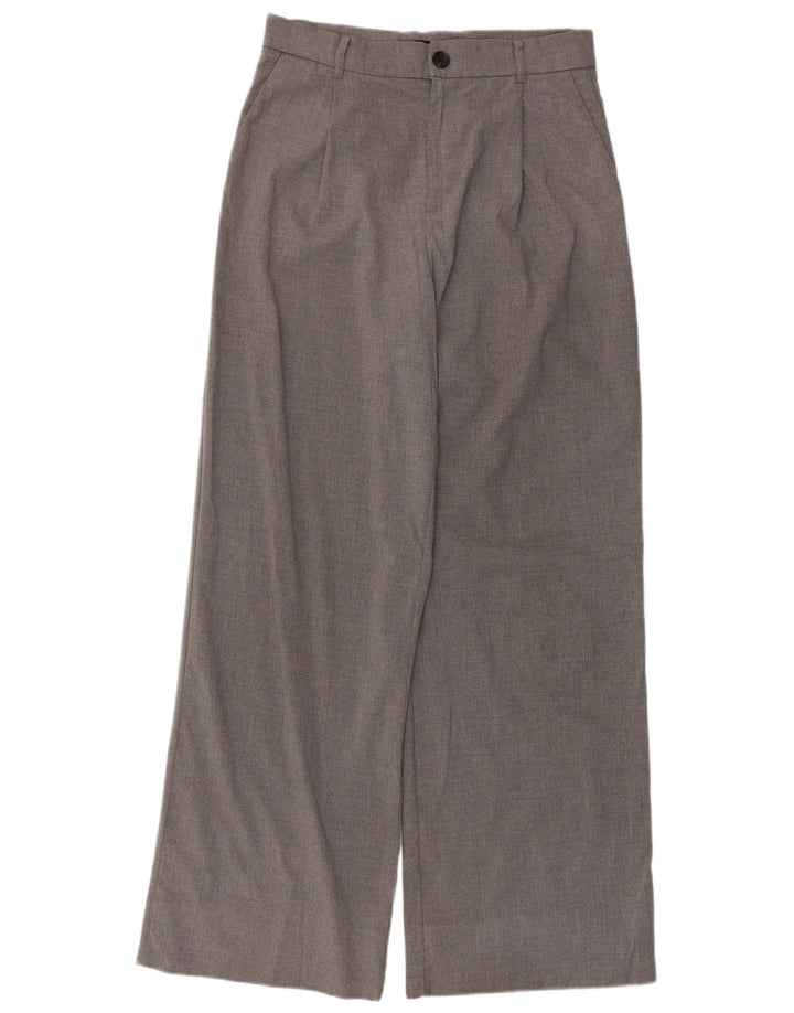 Zara Pantalon Chino Large Femme Moyen W30 L30 Gris