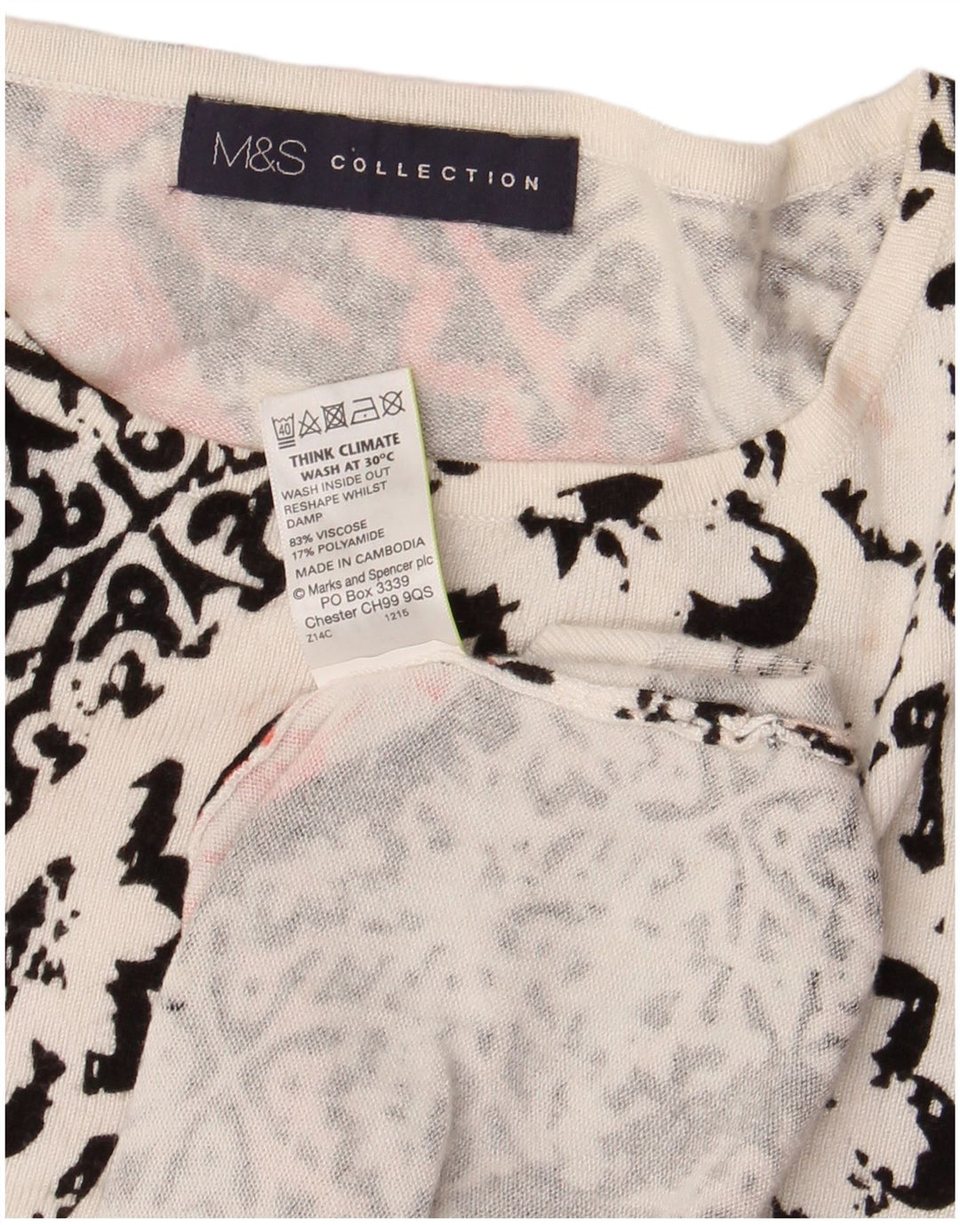 Marks & Spencer Haut à manches 3/4 pour femme UK 14 Grand motif floral multicolore