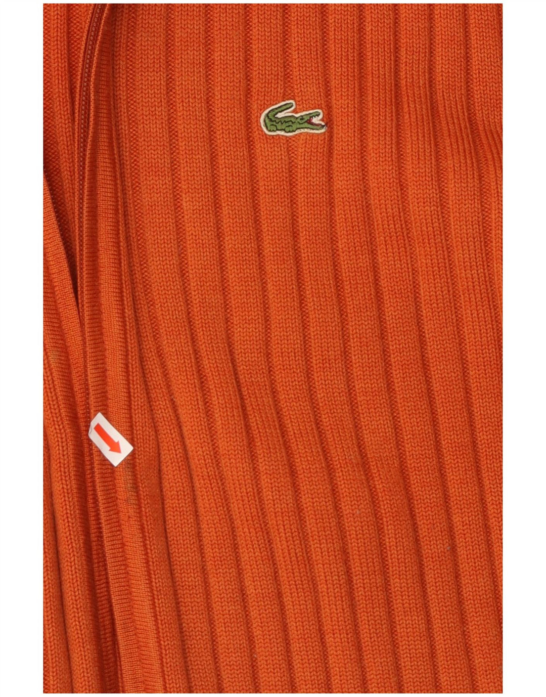 LACOSTE Homme Cardigan Pull Taille 7 2XL Orange Laine