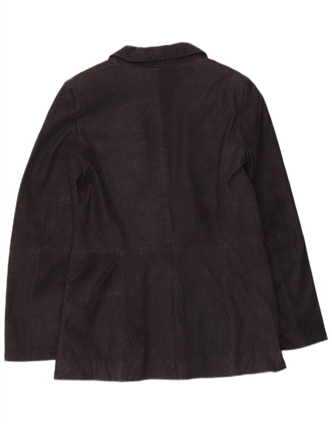 Zara Veste blazer en daim à 1 bouton pour femme UK 10 Petit cuir noir