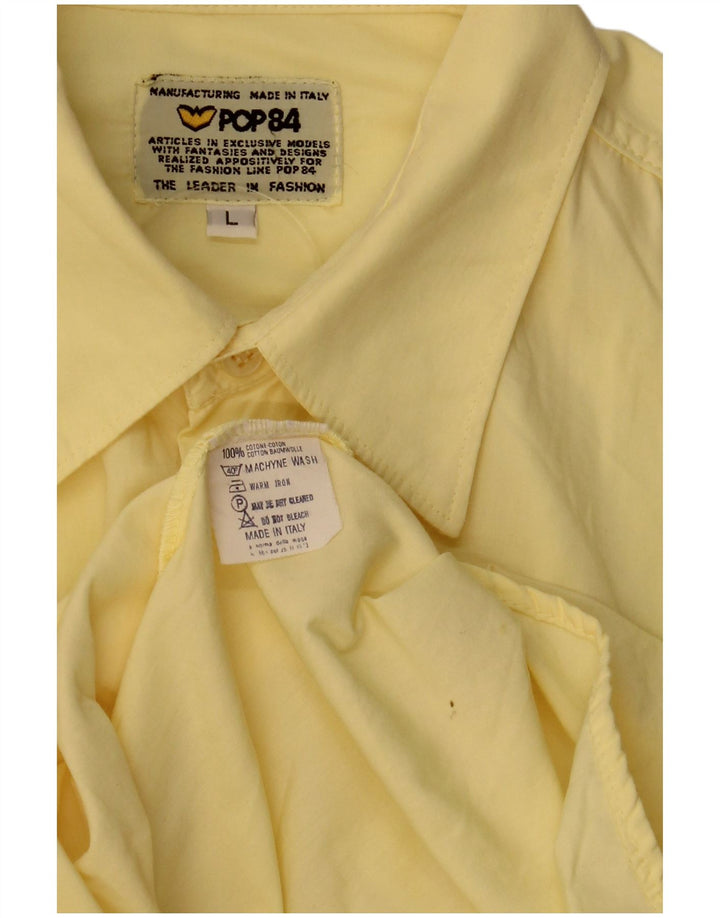 POP 84 Chemise Homme Large Jaune Coton