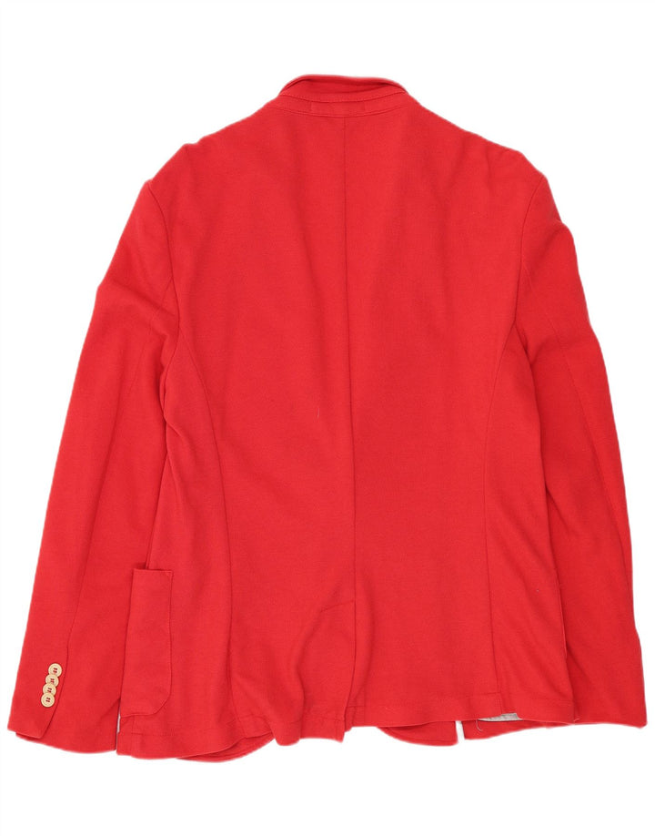 Zara Veste blazer à 2 boutons pour homme UK 40 Large Rouge Coton