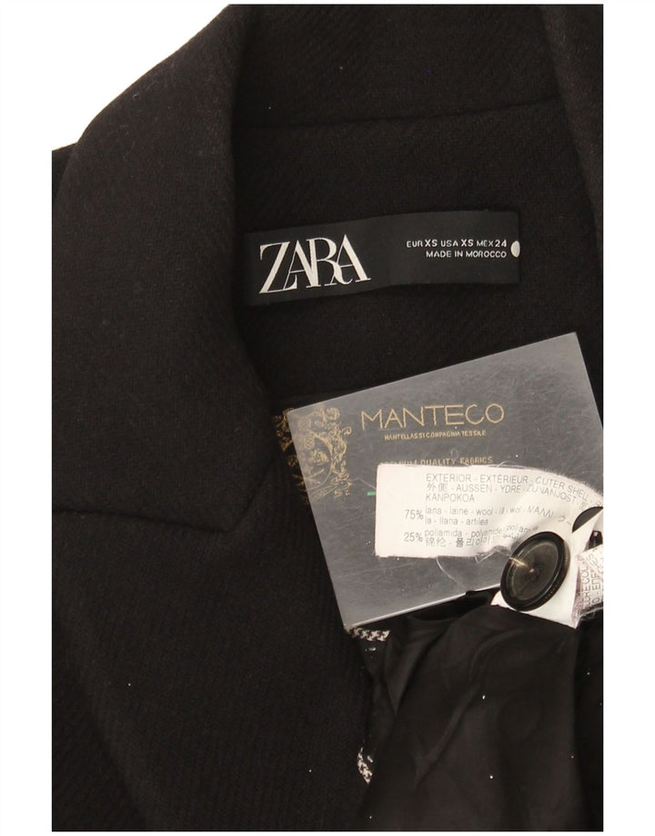 Zara Femme Pardessus UK 6 XS Laine Noire
