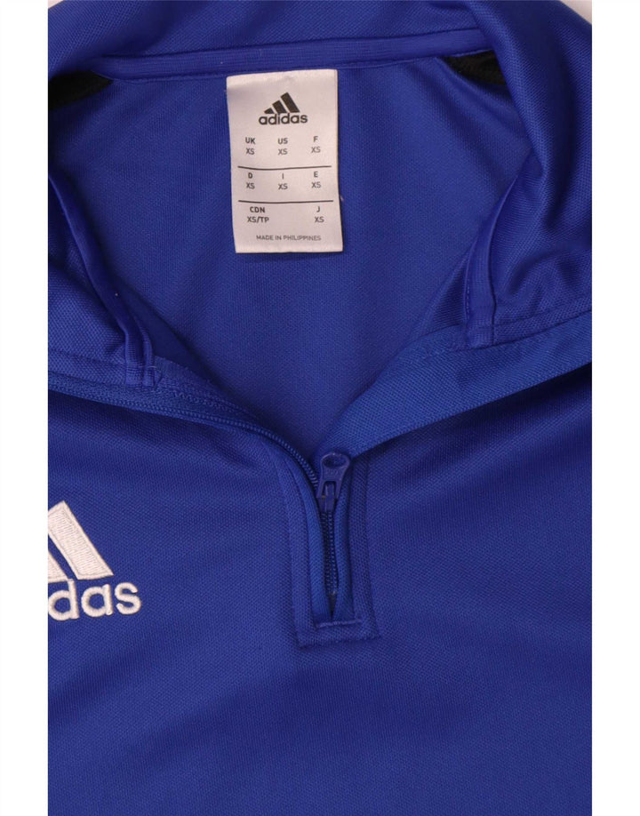 Adidas Hommes Climalite Zip Neck Pull Survêtement Top XS Bleu Colorblock